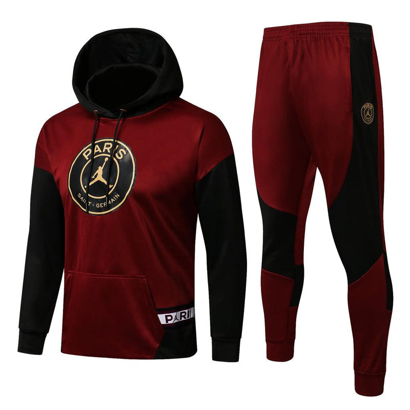 Conjunto Inverno PSG Preta e Vinho Jordan - Com Capuz